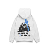 BORN TO RACE hoodie white back