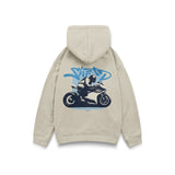 Don't Look Back Hoodie in Beige - back view