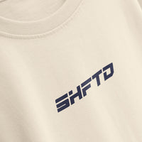 T-Shirt Decay S1K en beige - gros plan sur l'impression