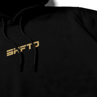 Make Things Move BBS Hoodie in Black - close-up of the print detail