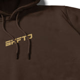 Make Things Move BBS Hoodie in Brown - close-up of the print detail