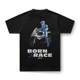 BORN TO RACE tee black back