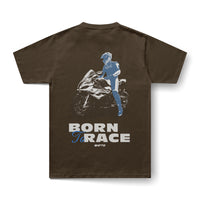 BORN TO RACE tee brown back