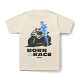 BORN TO RACE tee beige back