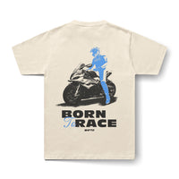 BORN TO RACE tee beige back