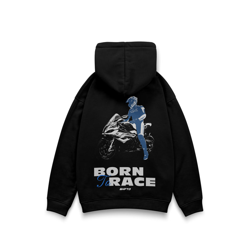 BORN TO RACE hoodie black back