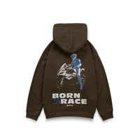 BORN TO RACE hoodie brown back
