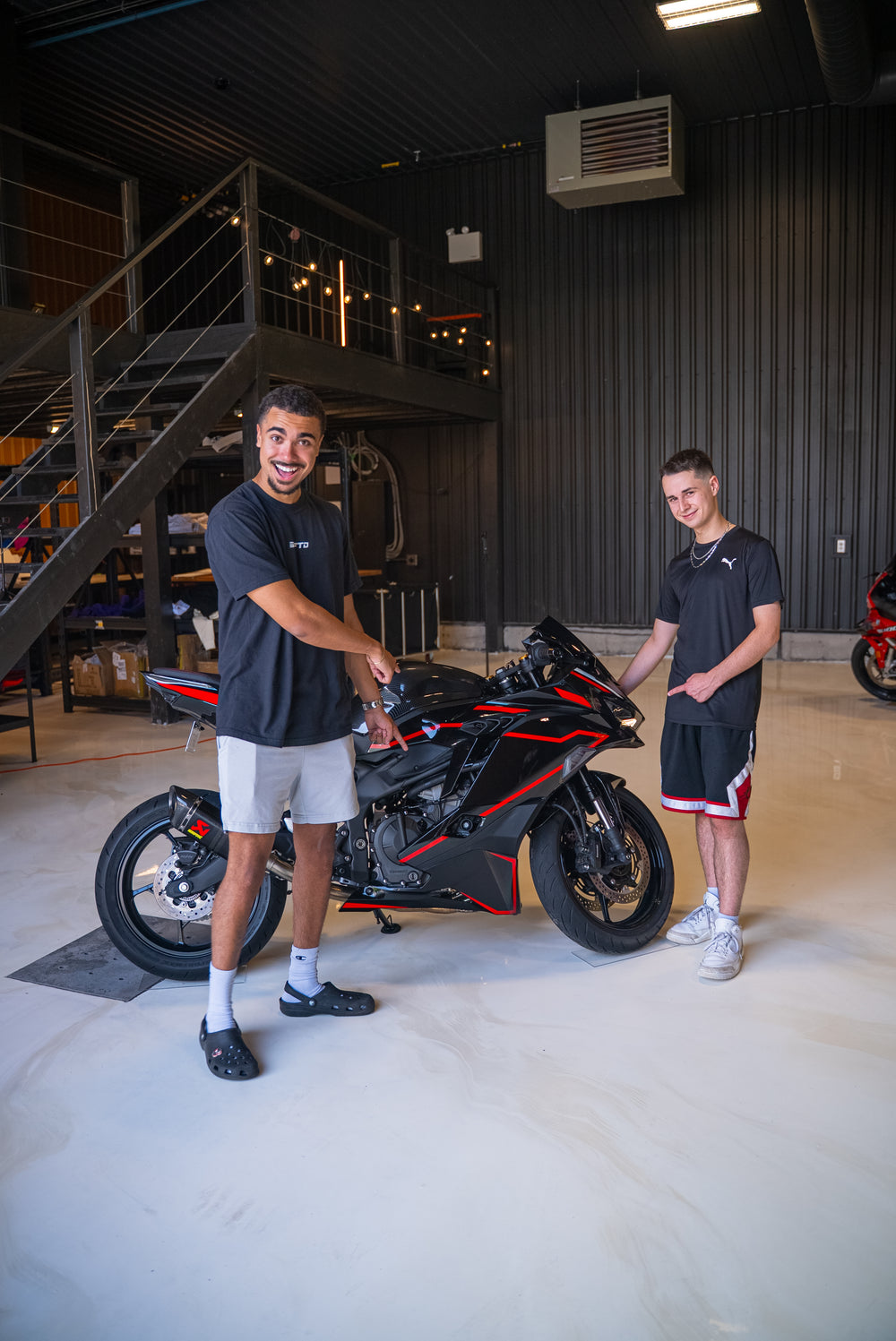 SBG001 winner Miguel S. with the Kawasaki ZX-4RR at SHFTD HQ