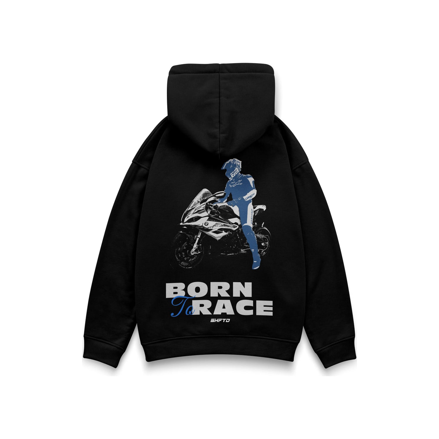 Born to Race S1K Hoodie in Black - back view