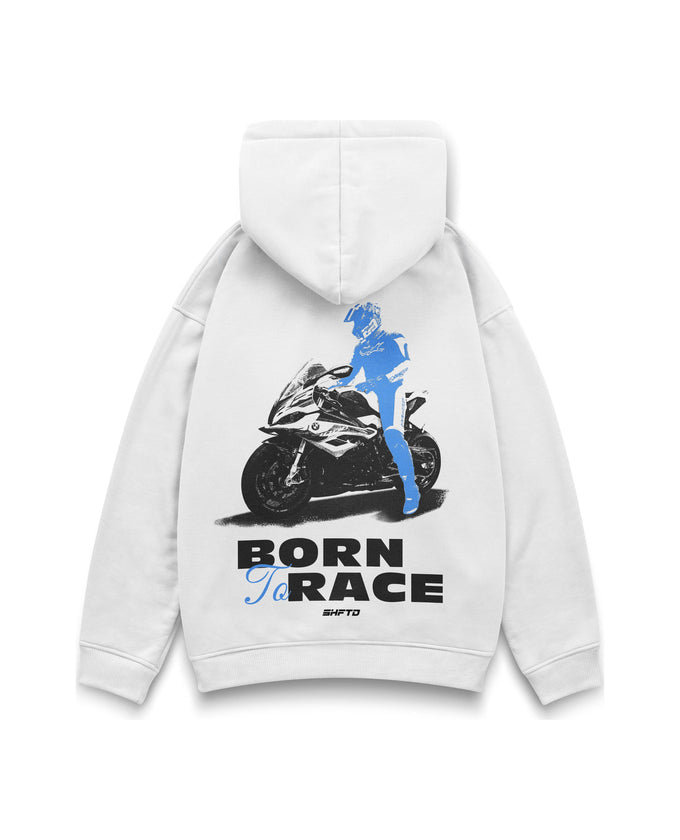 Hoodie Born to Race S1K en blanc - vue de dos
