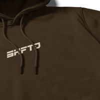 Hoodie Decay S1K en brun - gros plan sur l'impression