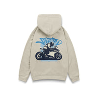 Don't Look Back Hoodie in Beige - back view