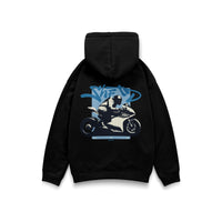 Don't Look Back Hoodie in Black - back view