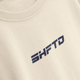 T-Shirt Decay S1K en beige - gros plan sur l'impression