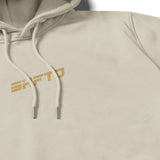 Make Things Move BBS Hoodie in Beige - close-up of the print detail
