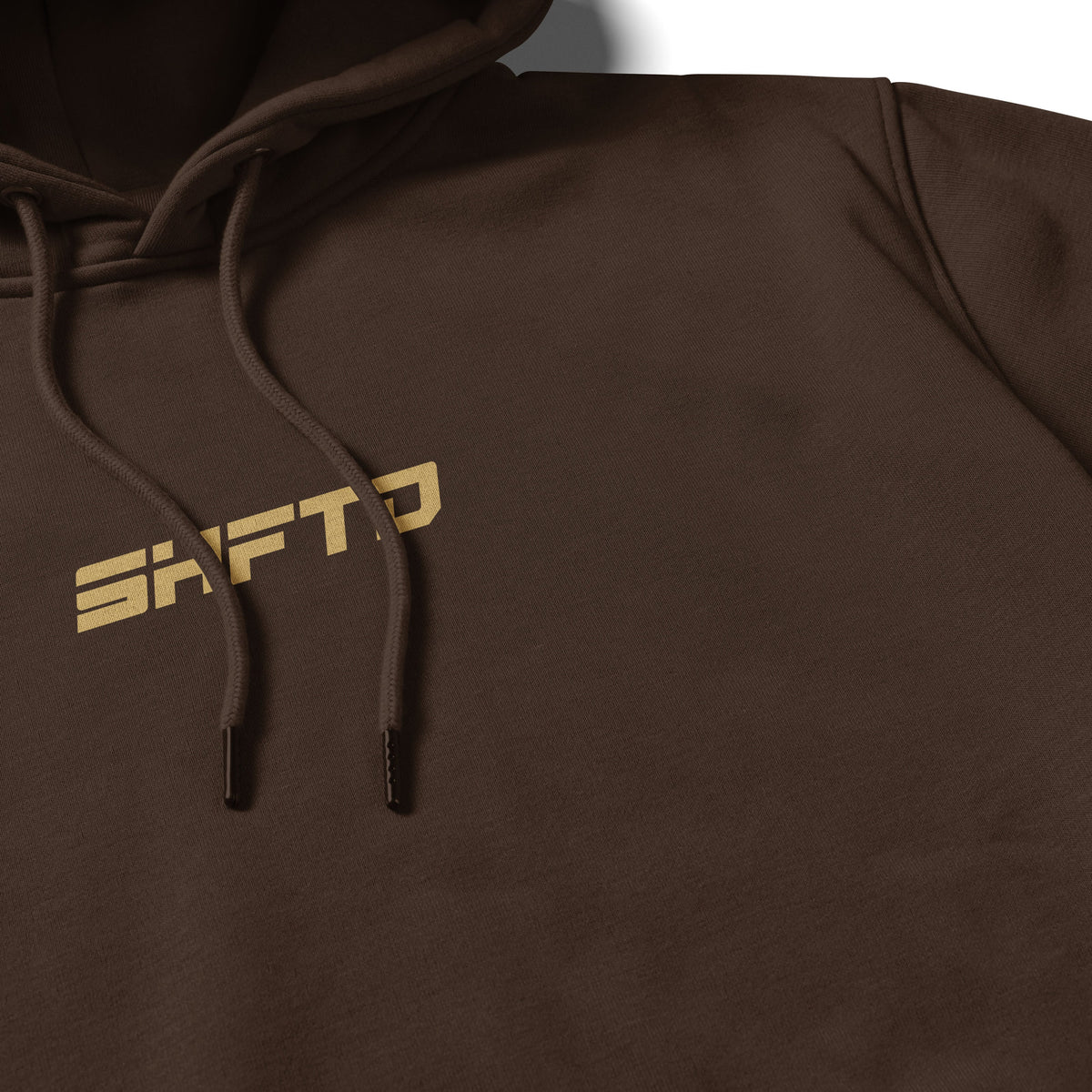 Make Things Move BBS Hoodie in Brown - close-up of the print detail