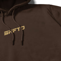 Make Things Move BBS Hoodie in Brown - close-up of the print detail