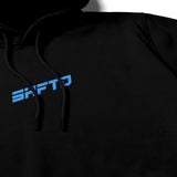 Make Things Move Hoodie in Black - close-up of the print detail