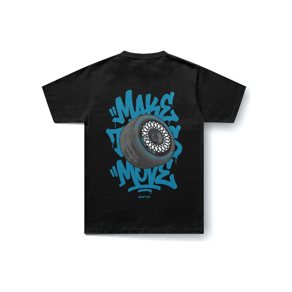 Make Things Move T-Shirt in Black - back view