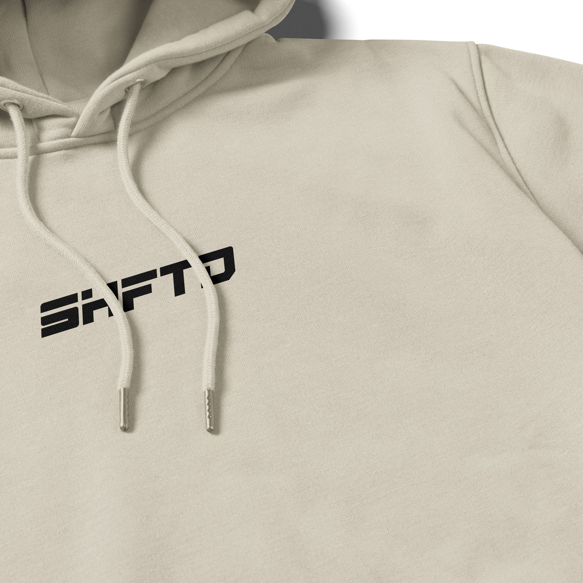 Need Money for S1K Hoodie in Beige - close-up of the print detail