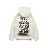 Need Money for V4 Hoodie in Beige - back view