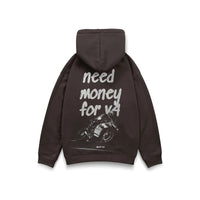 Need Money for V4 Hoodie in Brown - front view