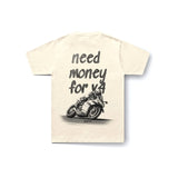 Need Money for V4 T-Shirt in Beige - back view