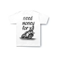 Need Money for V4 T-Shirt in White - back view 2