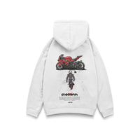 Hoodie Starting Grid S1K en blanc - vue de dos