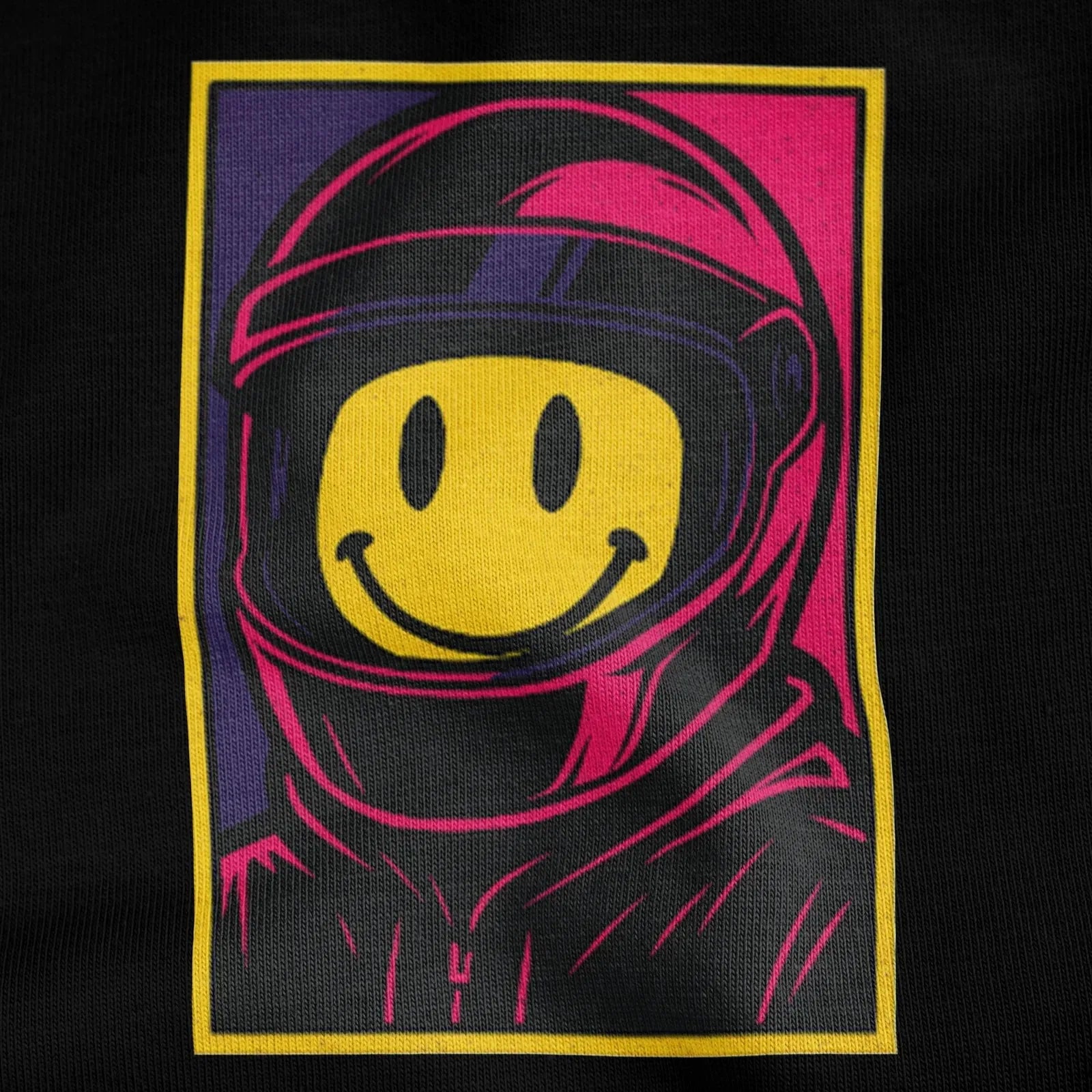 SHFTD T-Shirt in Black - close-up of the print detail